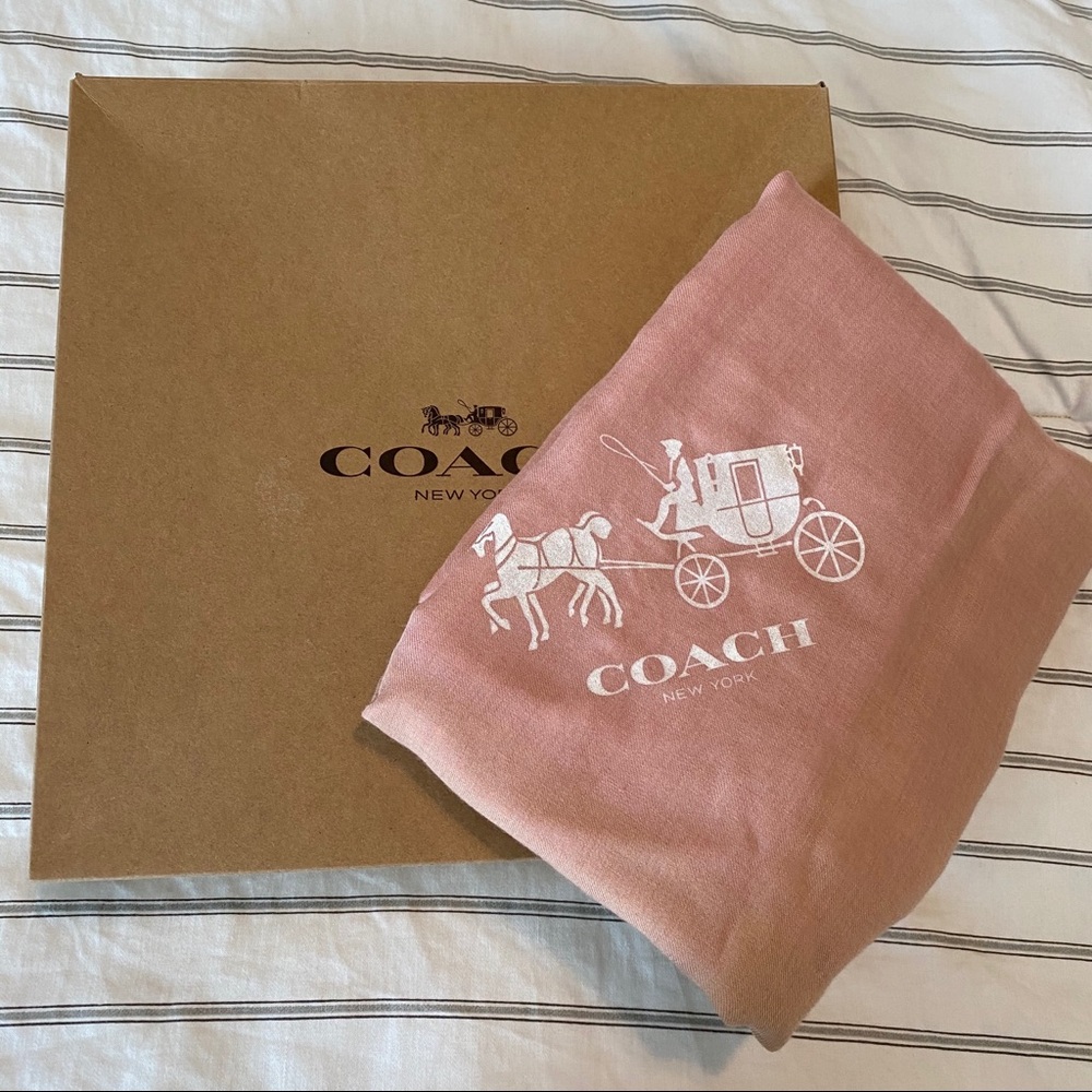 Coach pink and tan scarf - Picture 1 of 4